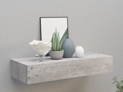 vidaXL sahtliga seinariiul, betoonhall, 60x23.5x10cm, MDF