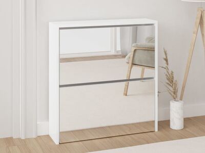 vidaXL 2 sahtliga kingakapp peegliga, kõrgläikega valge 63x17x67 cm