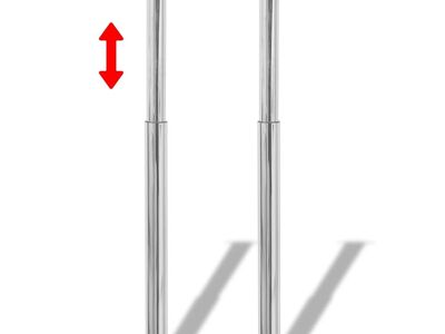 2 teleskoop-lauajalga, kroom, 710-1100 mm