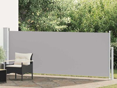 vidaXL lahtitõmmatav terrassi külgsein, 140 x 500 cm, hall