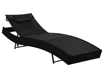 vidaXL lamamistool padjaga, polürotang, must