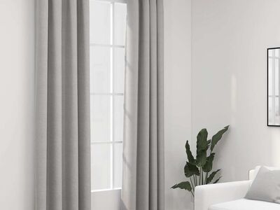 vidaXL linase välimusega pimendavad kardinad 2 tk hall 140 x 245 cm