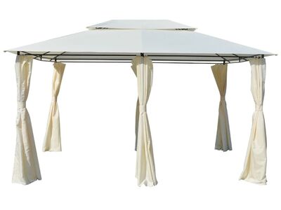 vidaXL varikatus kardinatega 4 x 3 m, valge