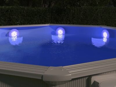 vidaXL sukeldatav ujuv basseini LED-lamp, puldiga, valge