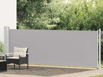 vidaXL lahtitõmmatav terrassi külgsein, 140 x 600 cm, hall