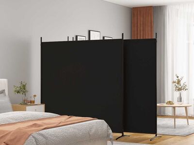 vidaXL 4 paneeliga ruumijagaja, must, 698 x 180 cm, kangas