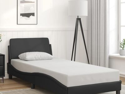 vidaXL voodiraam Dover, must, 90x190 cm, kunstnahk