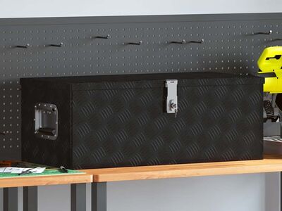 vidaXL hoiukast, must, 80 x 39 x 30 cm, alumiinium
