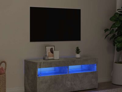 vidaXL telerialus LED-tuledega, betoonhall, 90 x 35 x 40 cm