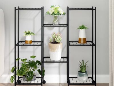 vidaXL lillealus ratastel, 83 x 25 x 83,5 cm, must, raud