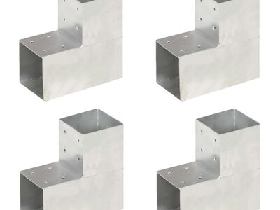 vidaXL postiühendused, 4 tk L-kujuline, tsingitud metall, 101 x 101 mm