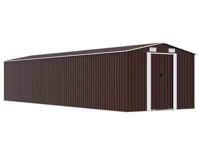 vidaXL aiakuur, pruun, 257 x 990 x 181 cm, tsingitud teras