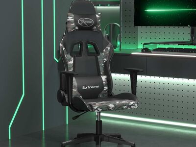 vidaXL massaažiga mänguritool, must ja kamuflaaž, kunstnahk