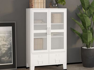 vidaXL industriaalne hoiukirst, valge, 70 x 40 x 115 cm, metall