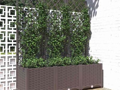 vidaXL aia lillepott võrega, pruun, 120 x 40 x 136 cm, PP