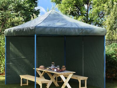 vidaXL peotelgi külgseinad 2 tk, lukuga, PE, roheline