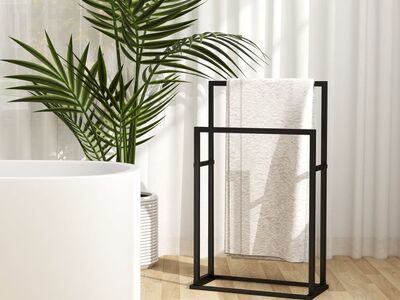 vidaXL eraldiseisev rätikurest, must, 48 x 24 x 78,5 cm, raud