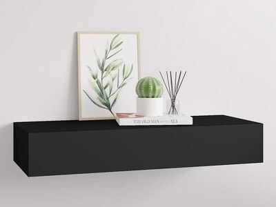 vidaXL sahtliga seinariiul, must 60x23,5x10 cm MDF