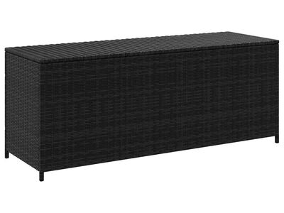 vidaXL aia hoiukast, must, 150 x 50 x 60 cm, polürotang