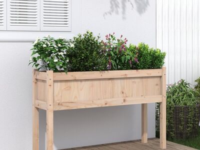 vidaXL jalgadega aia taimekast, 110x31x70 cm, männipuit