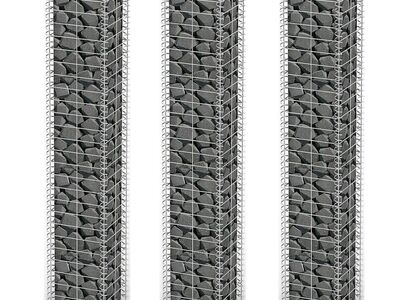 vidaXL gabioonide komplekt, 3 tk, tsingitud traat 25 x 25 x 150 cm