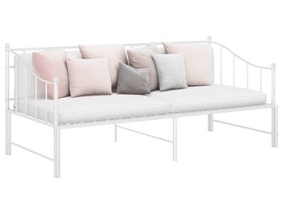vidaXL lahtikäiv diivanvoodiraam valge metall 90 x 200 cm