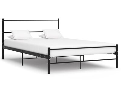 vidaXL voodiraam, must, metall, 120 x 200 cm