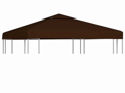 vidaXL kahekordne varjualuse katus 310 g/m² 3 x 3 m, pruun