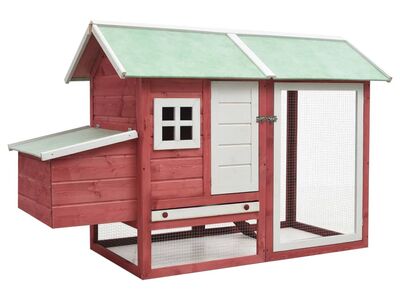 vidaXL kanakuut punane 170 x 81 x 110 cm männi- ja kuusepuidust