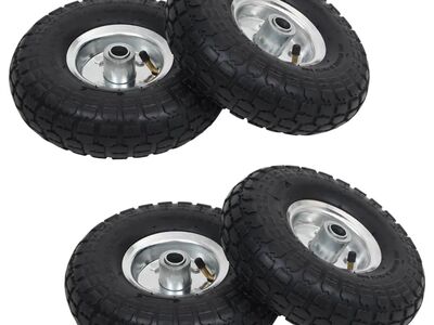 vidaXL pakikäru rattad, 4 tk, kumm 4,10/3,50–4 (260 x 83)