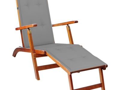 vidaXL lamamistool jalatoe ja istmepadjaga, akaatsiapuit