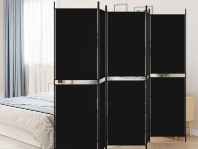 vidaXL 5 paneeliga ruumijagaja, must, 250x200 cm, kangas