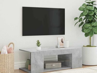 vidaXL telerialus LED-tuledega, betoonhall, 90 x 39 x 30 cm