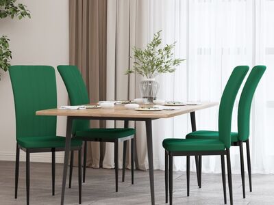 vidaXL söögitoolid 4 tk, tumeroheline, samet