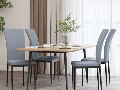 vidaXL söögitoolid 4 tk, helehall, samet
