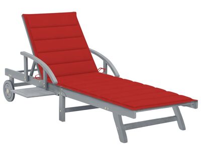 vidaXL päevitustool istmepadjaga, akaatsiapuit
