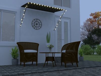 vidaXL sissetõmmatav varikatus LEDiga, 250 x 150 cm, antratsiithall