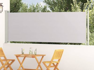 vidaXL lahtitõmmatav terrassi külgsein, 117 x 614 cm, hall