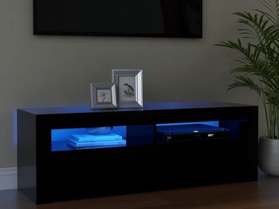 vidaXL telerialus LED-tuledega, must, 120 x 35 x 40 cm