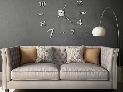 vidaXL 3D seinakell, modernne disain, 100 cm XXL hõbedane