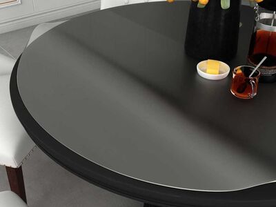 vidaXL lauakaitse, matt, Ø 100 cm, 1,6 mm, PVC