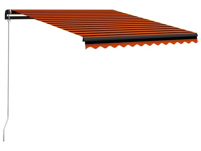 vidaXL käsitsi sissetõmmatav varikatus, 300 x 250 cm, oranž ja pruun