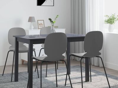 vidaXL söögilaud, must, 114 x 71 x 75 cm, kautšukipuit