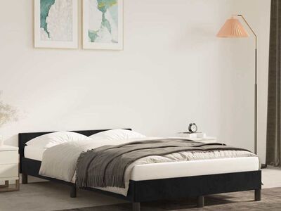 vidaXL Voodiraam ilma Madratsita Must 120x200 cm samet