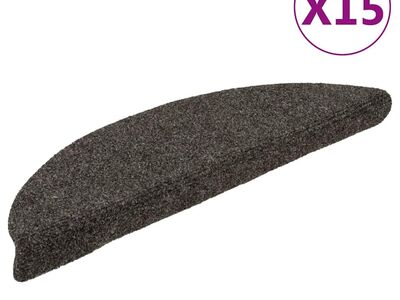 vidaXL isekleepuvad trepimatid, 15 tk, 56 x 17 x 3 cm, antratsiithall, poolringikujuline