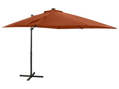 vidaXL konsooldisainiga aia päikesevari post ja LED terrakota 250 cm