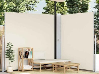 vidaXL lahtitõmmatav külgsein kreemjas 200 x 600 cm