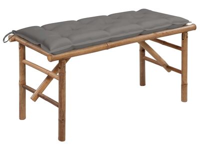vidaXL kokkupandav aiapink padjaga, 118 cm, bambus