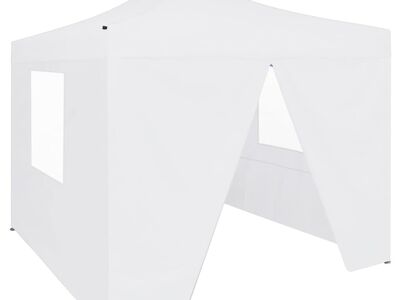 vidaXL professionaalne kokkupandav peotelk 4 seina 3 x 3 m teras valge