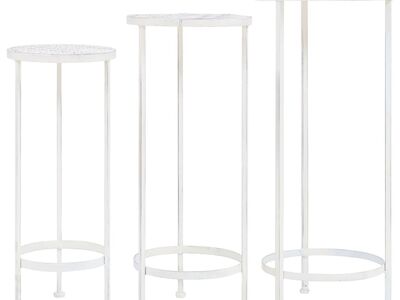 vidaXL taimealus, 3 tk, vanaaegses stiilis, metall, antiikvalge